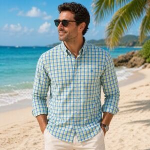 Coast Boardwalk XL Plaid Shirt Casual Coastal Prep Golfcore Dad Core Resort Wear